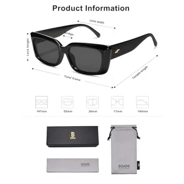 Stylish UV400 SOJOS Rectangular Sunglasses for Everyone