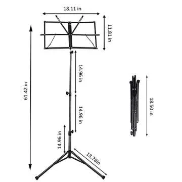 Mugig Folding Music Stand - Portable & Adjustable 29-50inch