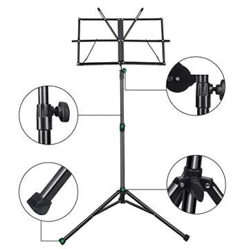 Mugig Folding Music Stand - Portable & Adjustable 29-50inch