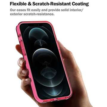 ArtsEvo Shockproof Clear Design for iPhone 13 Pro Case, Certified 6.6ft Drop Protection, Raised Edges Protect Camera and Screen, Hotpink