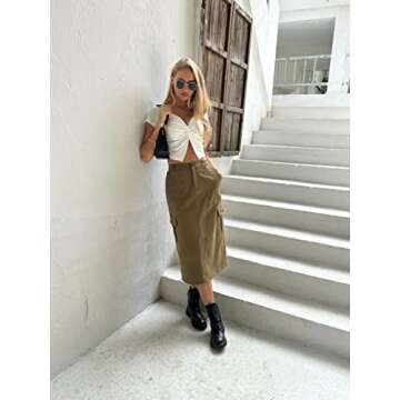 VETIOR Sexy Going Out Tops for Women Cute Tops Summer Trendy Sexy Crop Tops White Casual V Neck Shor...