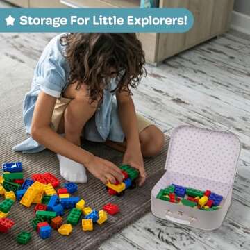 Jewelkeeper Paperboard Suitcases, Set of 3 Vintage Decorative Storage Box, Luggage Decor Storage, Vi...