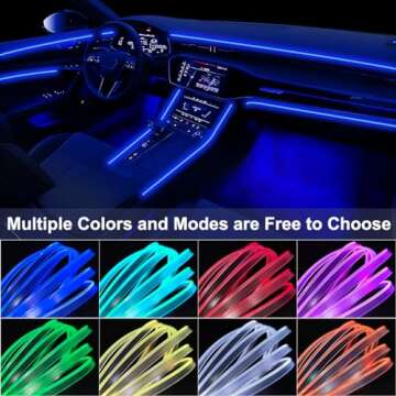APP Controlled Interior Car LED Strip Lights - 5 in 1 RGB 16 Million Colors Ambient Light