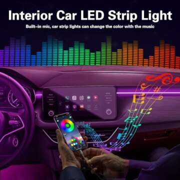 RGB Car LED Strip Lights with APP Control & Music Mode