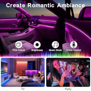 RGB Car LED Strip Lights with APP Control & Music Mode