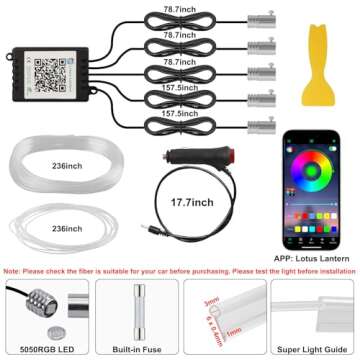 RGB Car LED Strip Lights with APP Control & Music Mode