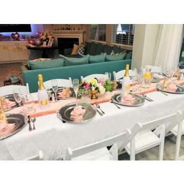 Your Chair Covers Cloth Polyester Napkins, 20 x 20 Inch, Washable Dinner Fabric Linen Napkins with Hemmed Edges for Restaurant, Wedding and Holiday Pack of 10 (Blush)