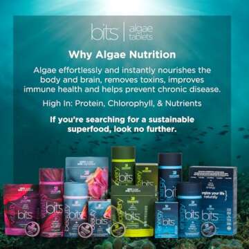 ENERGYBITS - Organic Spirulina Tablets - Plant-Based Energy Superfood for Focus, Fitness, and Health