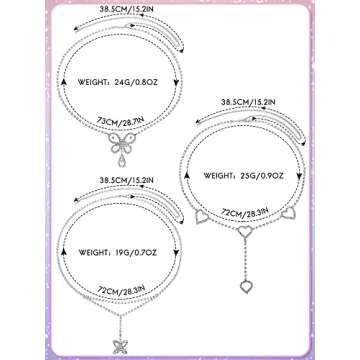 3 Pieces Rhinestone Waist Belly Chains for Women Diamond Heart Butterfly Waist Chain Crystal Jewelry Body Chain Summer Beach Body Accessories for Jewelry Girls