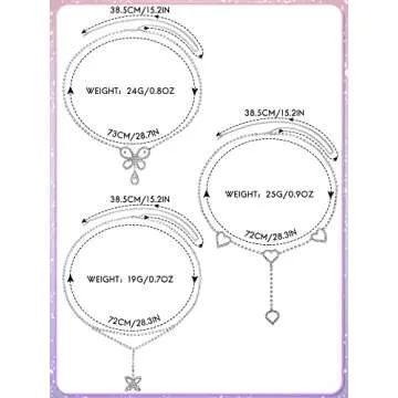 3 Pieces Rhinestone Waist Belly Chains for Women Diamond Heart Butterfly Waist Chain Crystal Jewelry Body Chain Summer Beach Body Accessories for Jewelry Girls