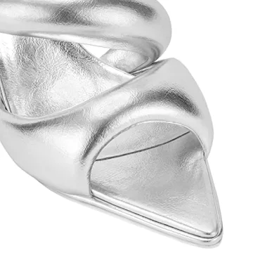 Stylish JW PEI Women's Sara Mule Heeled Sandals in Silver