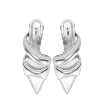 Stylish JW PEI Women's Sara Mule Heeled Sandals in Silver