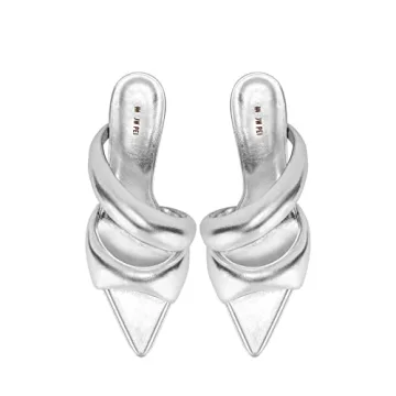 Stylish JW PEI Women's Sara Mule Heeled Sandals in Silver