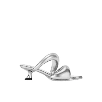 Stylish JW PEI Women's Sara Mule Heeled Sandals in Silver