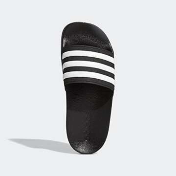 adidas Adilette Shower Slides, Core Black/White/Core Black, 5 US Unisex Big Kid