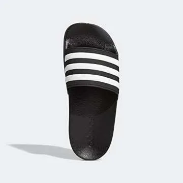 adidas Adilette Shower Slides, Core Black/White/Core Black, 5 US Unisex Big Kid