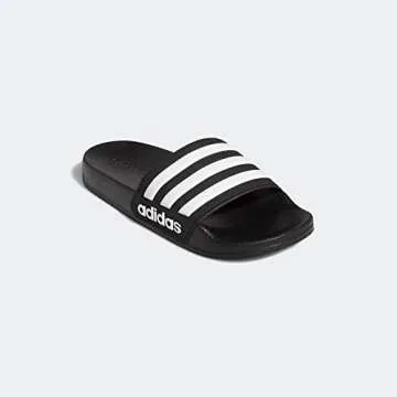 adidas Adilette Shower Slides, Core Black/White/Core Black, 5 US Unisex Big Kid