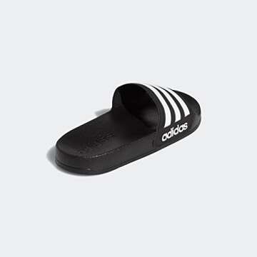 adidas Adilette Shower Slides, Core Black/White/Core Black, 5 US Unisex Big Kid