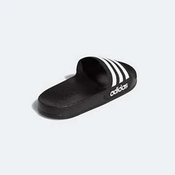 adidas Adilette Shower Slides, Core Black/White/Core Black, 5 US Unisex Big Kid