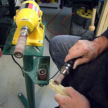 King Arthur’s Tools Patented Guinevere Total Sanding System for Woodworking, Shaping and Finishing - Dual Chuck 3600 RPM Motor + Flexible Drill Shaft + 19 sanding Sleeves and Accessories #11307