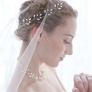 Luinabio 12 Pcs Crystal Bride Hair Pins for Weddings