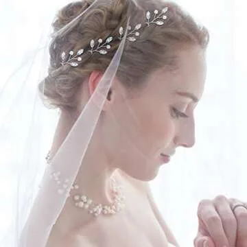 Luinabio 12 Pcs Crystal Bride Hair Pins for Weddings