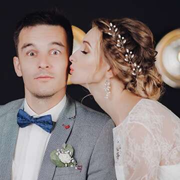 Luinabio 12 Pcs Crystal Bride Hair Pins for Weddings