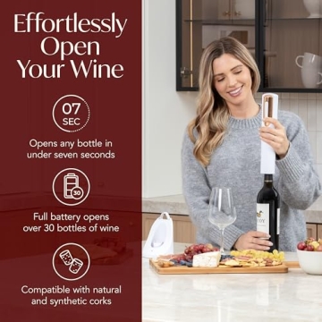 Rechargeable Electric Wine Opener with Foil Cutter Gift