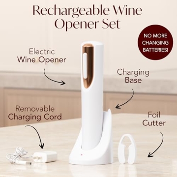 Rechargeable Electric Wine Opener with Foil Cutter Gift