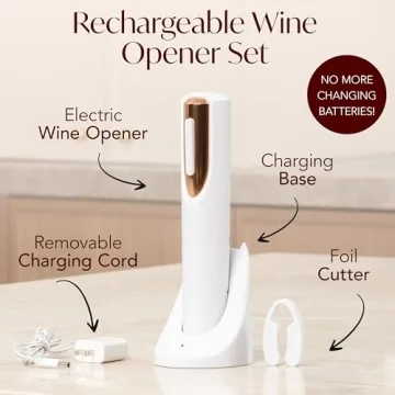 Rechargeable Electric Wine Opener with Foil Cutter Gift
