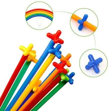 Creative Straw STEM Building Toys 450Pcs Aged for 3-5 5-7 Preschool Kids Constructor Toy Thin Tube T...
