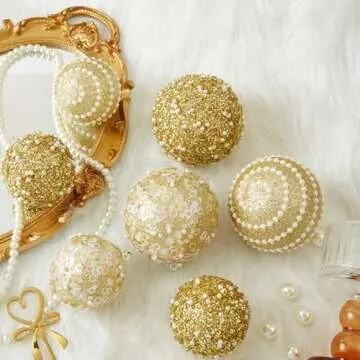 ChrisWish 12CT Shatterproof Gold Christmas Ball Ornaments