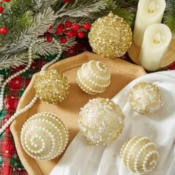 ChrisWish 12CT Shatterproof Gold Christmas Ball Ornaments