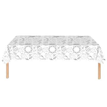 2 Pack Planet Coloring Paper Tablecloth for Kids, Giant Coloring Poster Table Covers, Lovely Planet Tablecloths Coloring Table Cloth Kids Paper Tablecloth Kids Party Rectangle Table Covers 47.2X71 In