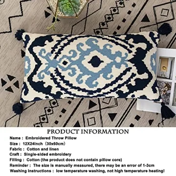 Yurico Cotton Linen Vintage Pillow Cover with Tassels