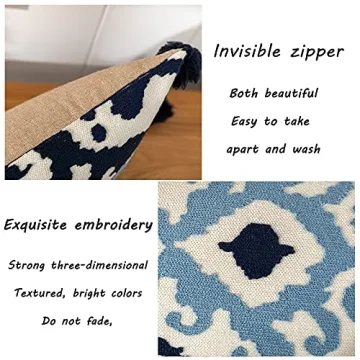 Yurico Cotton Linen Vintage Pillow Cover with Tassels