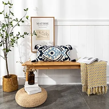 Yurico Cotton Linen Vintage Pillow Cover with Tassels