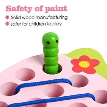 Engaging Skrtuan Wooden Lacing Strawberry Toy for Toddlers