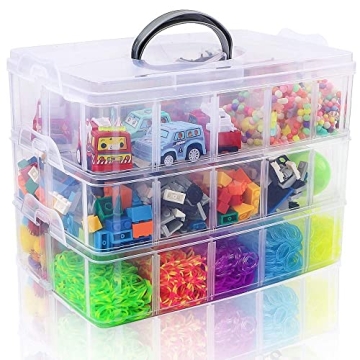 SGHUO 3-Tier Stackable Storage Box for Crafts and More