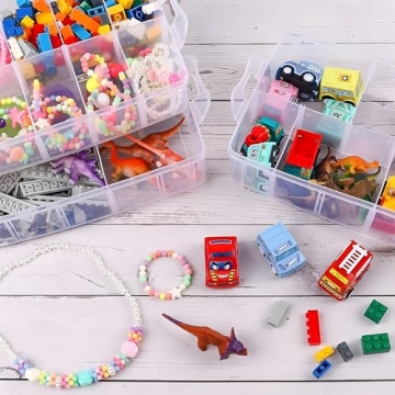 SGHUO 3-Tier Stackable Storage Box for Crafts and More