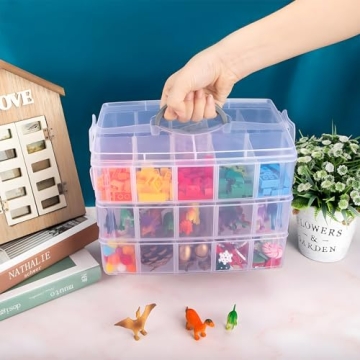 SGHUO 3-Tier Stackable Storage Box for Crafts and More