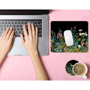 Stylish iDonzon Square Mouse Pad with Coaster for Office and Gaming