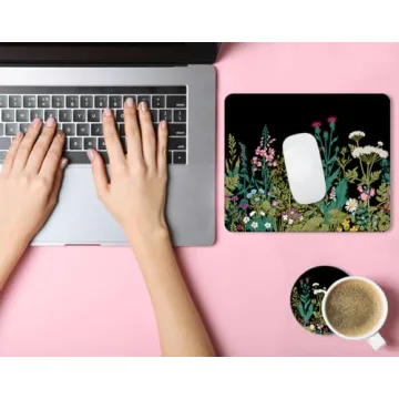 Stylish iDonzon Square Mouse Pad with Coaster for Office and Gaming