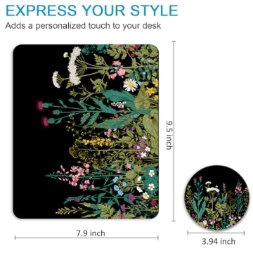 Stylish iDonzon Square Mouse Pad with Coaster for Office and Gaming