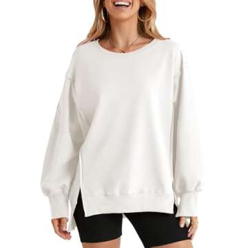 SHEWIN Womens Spring Fashion 2025 Casual Crewneck Lightweight Pullover Sweatshirts Loose Long Sleeve...