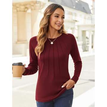Zeagoo Long Sleeve Tops Casual Tunic Shirts for Women