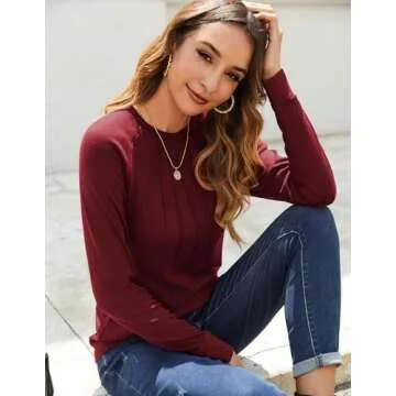 Zeagoo Long Sleeve Tops Casual Tunic Shirts for Women