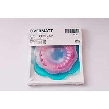 Ikea OVERMATT Silicone Food Lids Set of 3 Multi-Colour