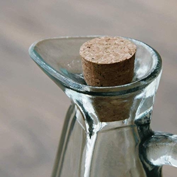 Stylish Green Olive Oil Dispenser with Wooden Stopper