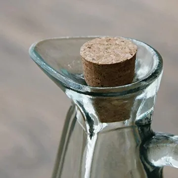 Stylish Green Olive Oil Dispenser with Wooden Stopper